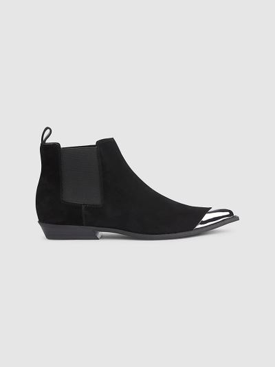 Calvin Klein Cipők HU828045 | Calvin Klein Suede Női Bokacsizma Fekete